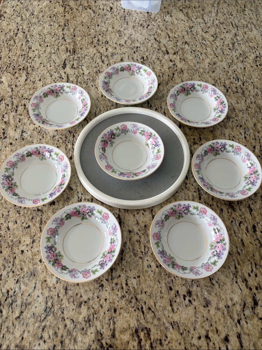 NORITAKE JAPAN 1950’s ROSELANE 5147 SET OF EIGHT DESSERT BOWLS